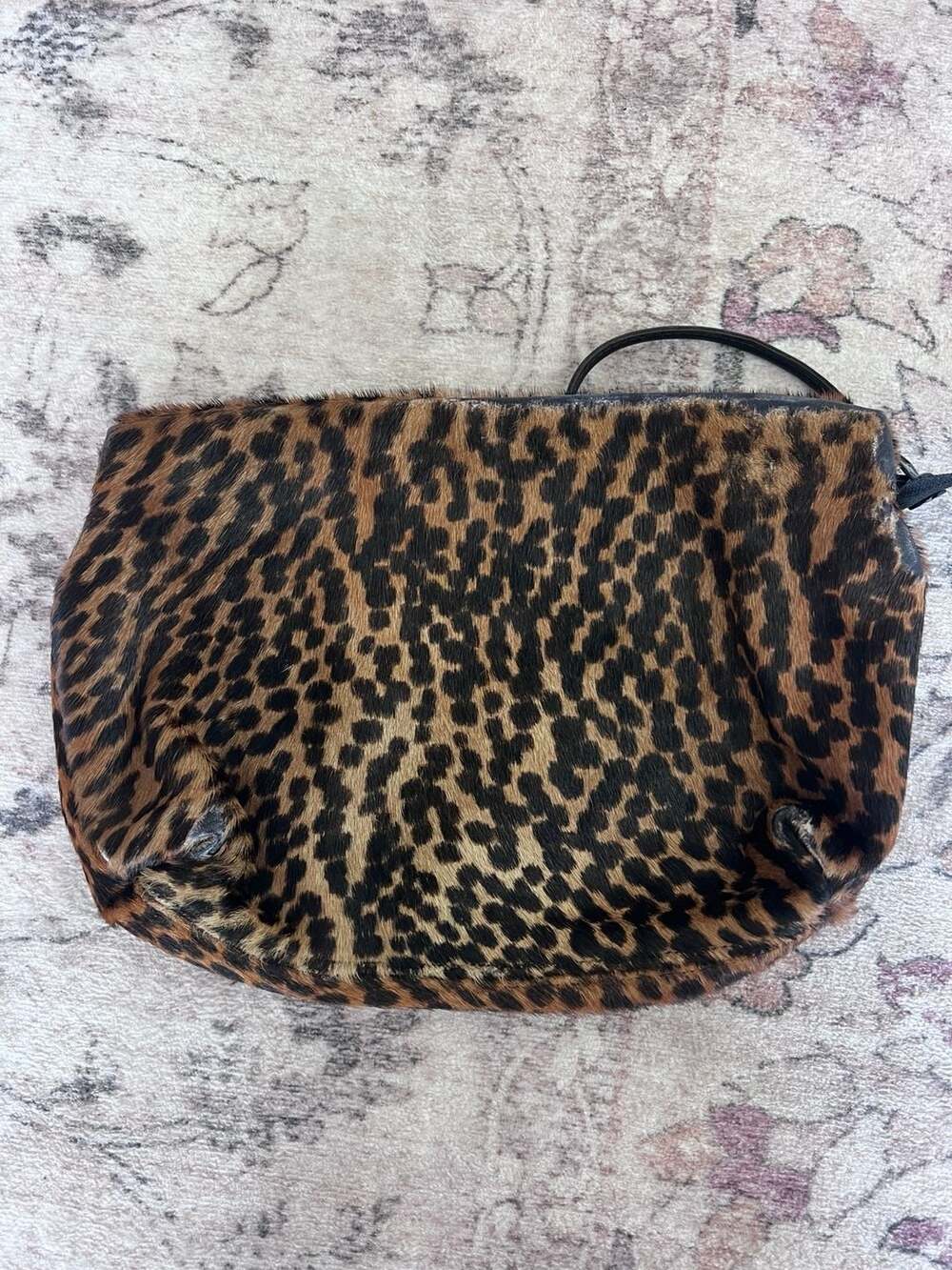 Ernesto Jacono Vintage Leopard Print Calf Hair Shoulder Bag